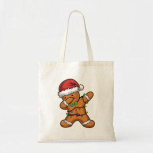 Tote Bag Arbre de Noël en Pain d'Épices Lumineux Dabbing