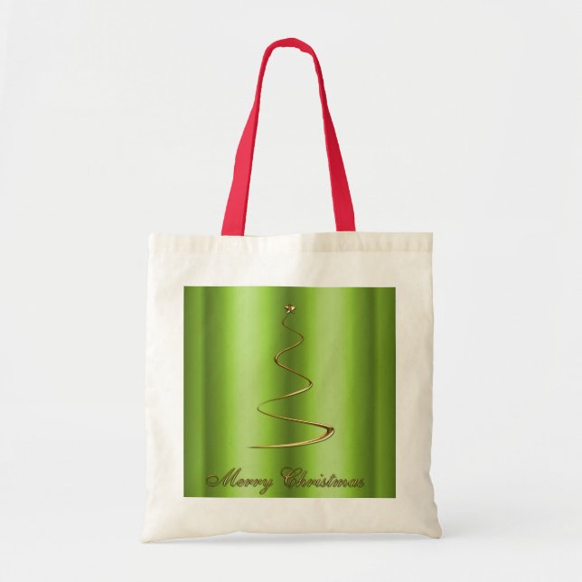Tote Bag Arbre de Noël Gold Modern (Devant)