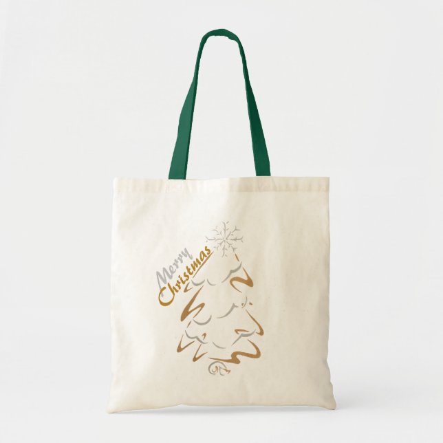 Tote Bag Arbre de Noël Gold & Silver (Devant)