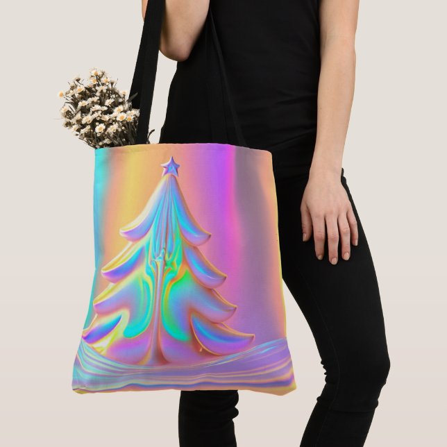 Tote Bag Arbre de Noël Iridescente (De près)