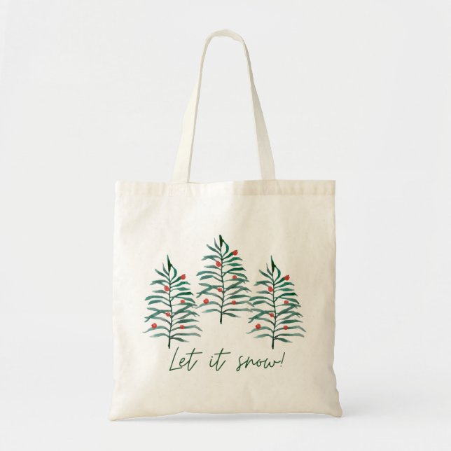 Tote Bag Arbre de Noël - Laisse neiger (Devant)
