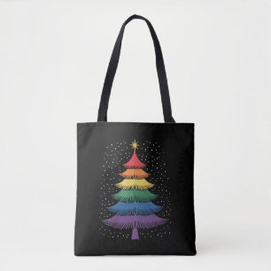 Tote Bag Arbre de Noël LGBT-Q Fierté Pyjama Drapeau Arc-en-