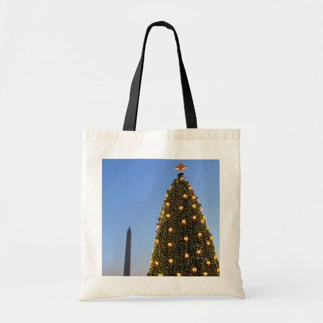 Tote Bag Arbre de Noël national et monument de Washington (Devant)