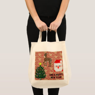 Tote Bag Arbre de Noël neigeux Boule d'ornement bleu