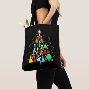 Tote Bag Arbre de Noël Professeur de Sciences Chimie École