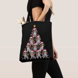Tote Bag Arbre de Noël Santa Cavalier King Charles Spaniel
