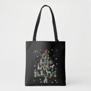 Tote Bag Arbre De Noël Schnauzer Couvert De Flamme De Flam