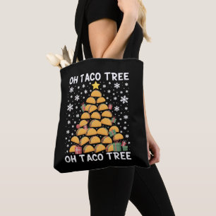 Tote Bag Arbre de Noël Tacos Drôle Xmas Foodie Mexicain
