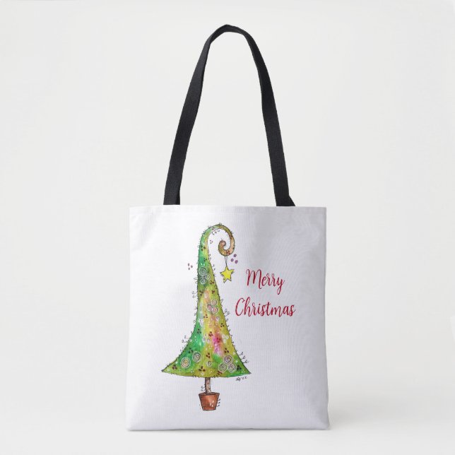 Tote Bag Arbre de Noël Whimsical (Devant)