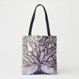 Tote Bag Arbre de vie - Améthyste et papillons