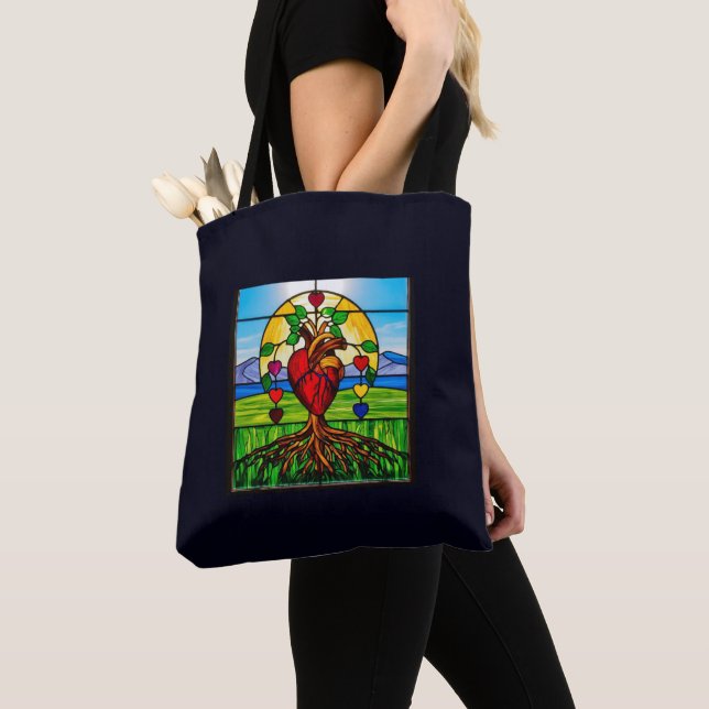 Tote Bag Arbre de vie coloré du Sacré-Coeur (De près)