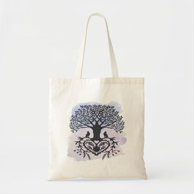 Tote Bag Arbre de vie de l'art populaire (Devant)