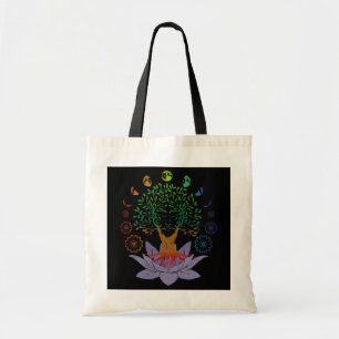 Tote Bag arbre de vie fleur de lotus phases lune sacrée