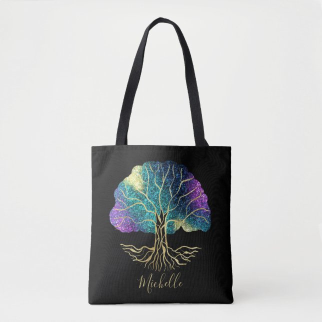 Tote Bag Arbre de vie Pleine conscience céleste (Devant)