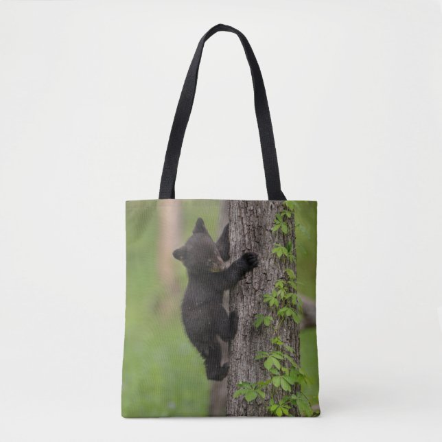 Tote Bag Arbre d'escalade de CUB d'ours noir (Devant)