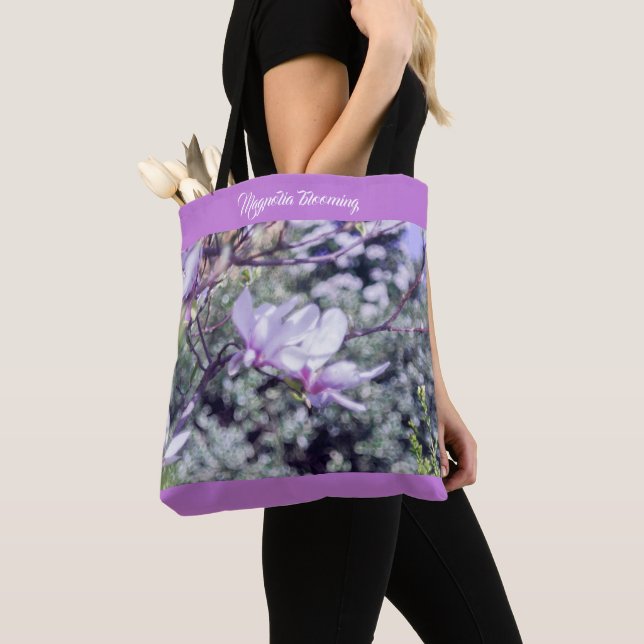 Tote Bag Arbre en fleurs de Magnolia (De près)