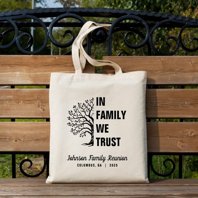 Tote Bag Arbre Familial En Famille Nous Confions La Réunion (In Family We Trust Family Reunion Tote Bag)