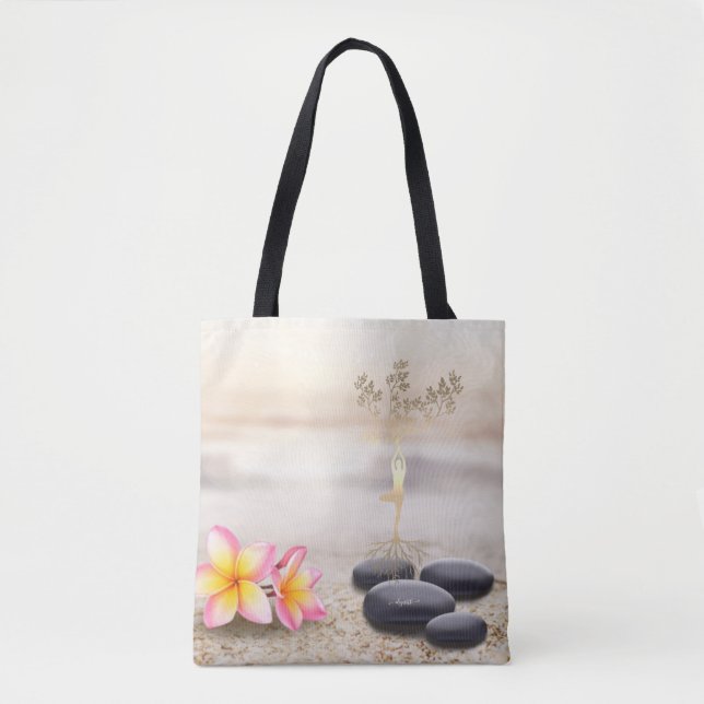 Tote Bag Arbre femmes Silhouette Zen Stones (Devant)