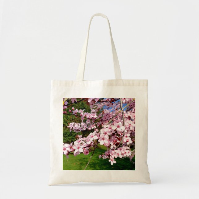 Tote Bag Arbre Fleur de Cerisier dans le Parc (Devant)
