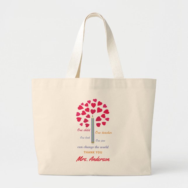 Tote Bag Arbre grand crayon / Appréciation de l'enseignant (Devant)