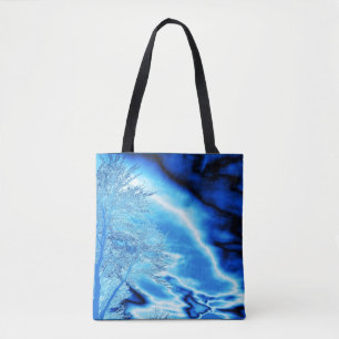 Tote Bag Arbre hivernal glacé dans le ciel bleu de Cobalt
