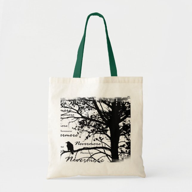 Tote Bag Arbre noir et de blanc plus jamais de Raven de (Devant)