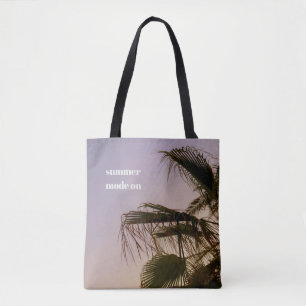 Tote Bag Arbre Palmier Rêveur Coucher de Soleil Pastel Esth
