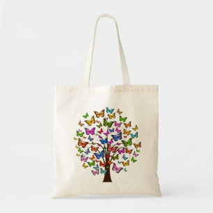 Tote Bag Arbre papillon de couleur vive