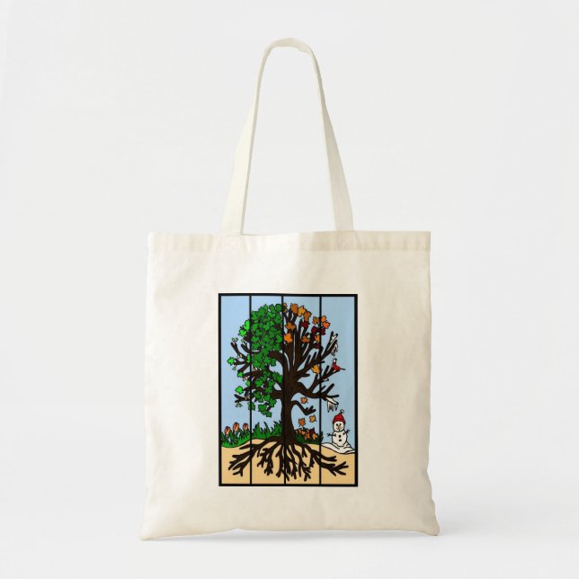 Tote Bag Arbre quatre-saisons (Devant)