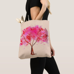 Tote Bag Arbre rose cerisier en fleurs