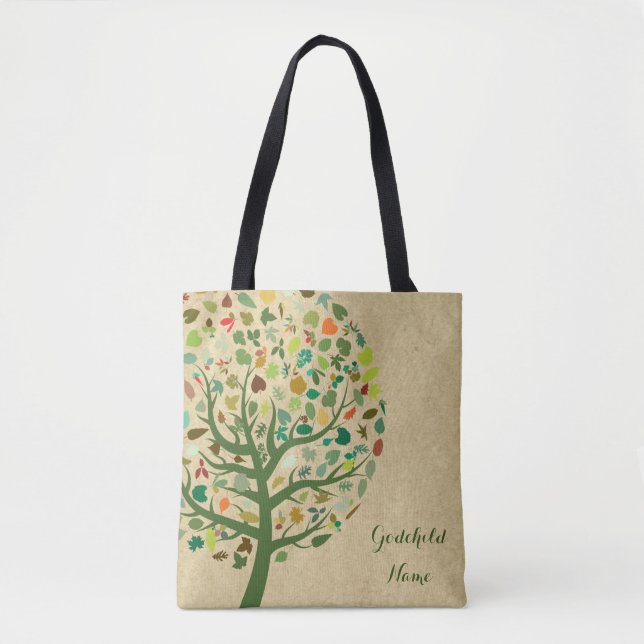 Tote Bag Arbre Rustique de la vie Ado Godgirl Personnalisé (Devant)