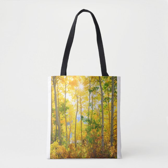 Tote Bag Arbres D'Aspen À L'Automne| Sierra Nevada Mountain (Devant)