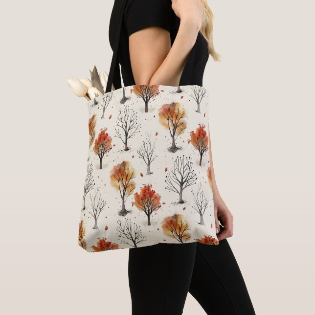 Tote Bag Arbres d'automne confortables Impression botanique (De près)