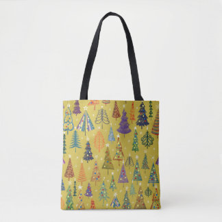 Tote Bag Arbres de Noël colorés : Arrière - plan festif.