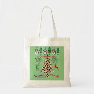 Tote Bag Arbres de Noël léopard avec Santas Thunder_Cove