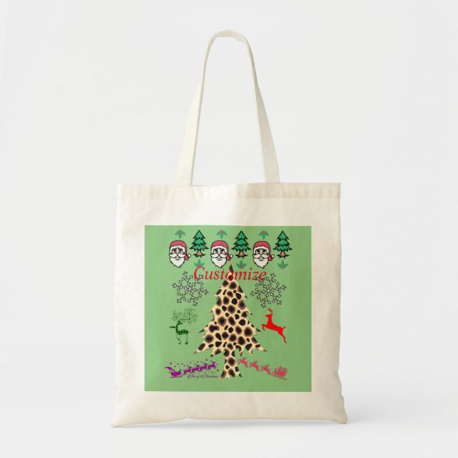 Tote Bag Arbres de Noël léopard avec Santas Thunder_Cove (Devant)