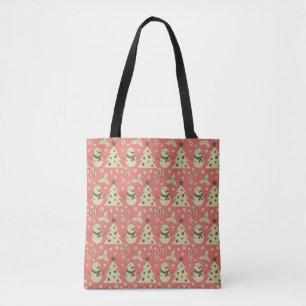 Tote Bag Arbres de Noël rétro sucre de canne étoile aux bai