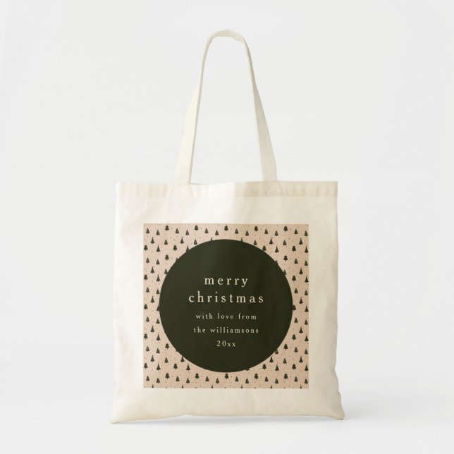 Tote Bag Arbres de Noël Verts Forestiers Rustiques Cadeau D (Devant)