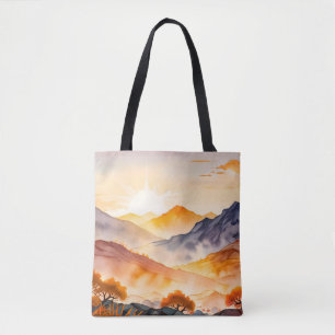 Tote Bag Arbres ensoleillés et vallées ombragées