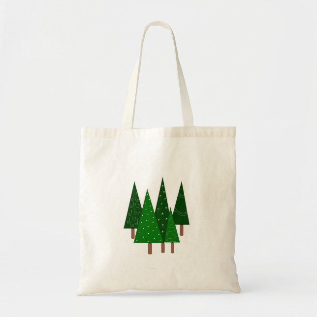 Tote Bag Arbres fantaisistes verts (Devant)