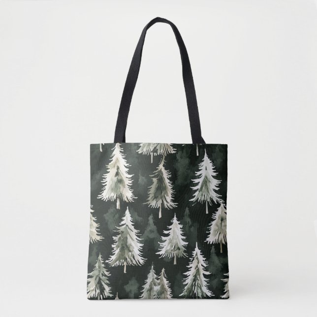 Tote Bag Arbres verts de Noël (Devant)