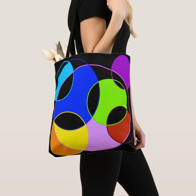 Tote Bag Arc en arc-en-ciel cercle conception (De près)