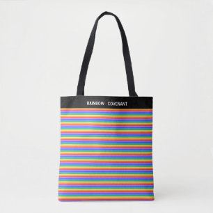 Tote Bag Arc-en-ciel à rayures multiples