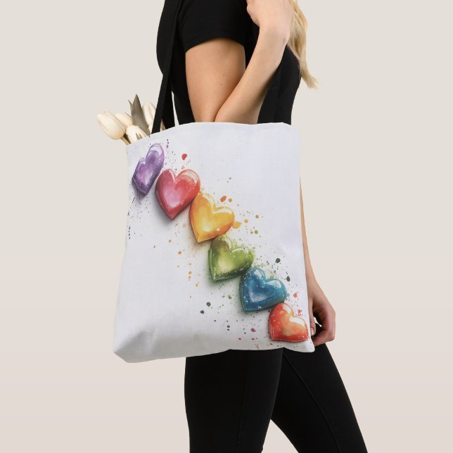 Tote Bag Arc-en-ciel Aquarelle Art numérique (De près)