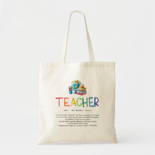 Tote Bag Arc-en-ciel aquarelle moderne Merci enseignant 