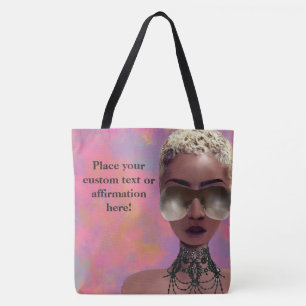 Tote Bag Arc-en-ciel blond d'art noir de beauté de baie de