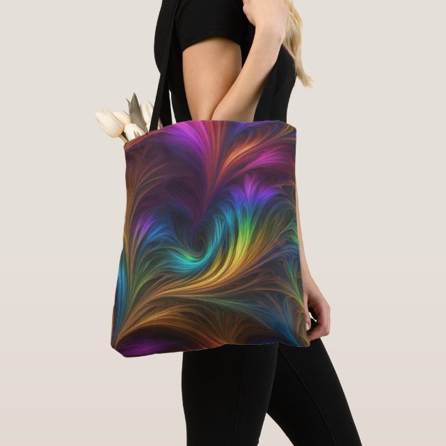 Tote Bag Arc en ciel coloré (De près)