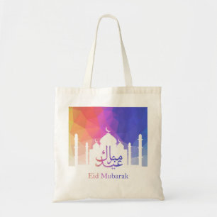 Tote Bag Arc-en-ciel coloré Polygonal Eid Mosque Budget Fou