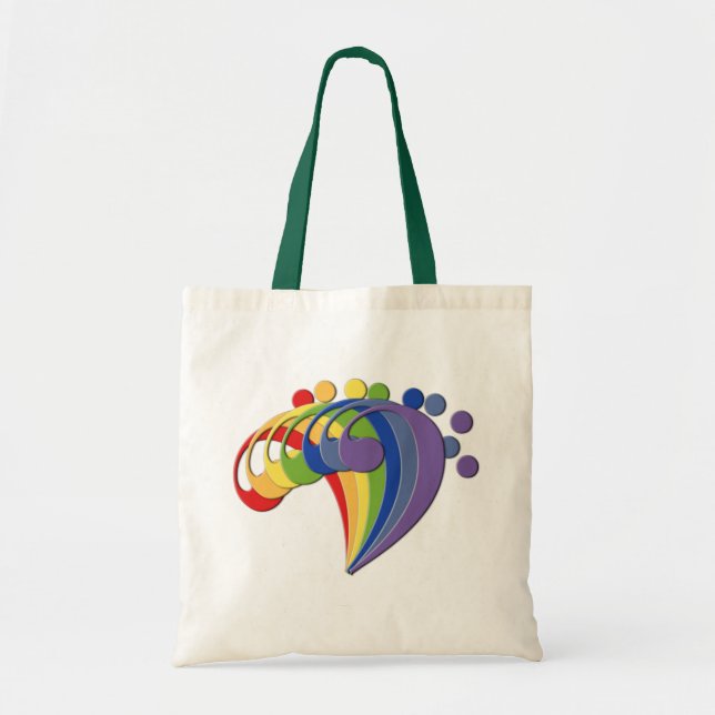 Tote Bag Arc-en-ciel de basse de fan (Devant)