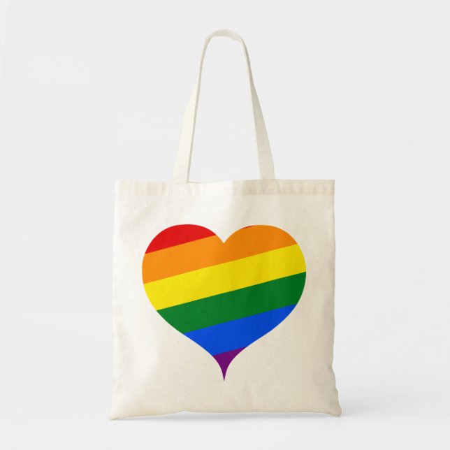 Tote Bag Arc-en-ciel de coeur de LGBTQ (Devant)